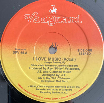 J.T. - I Love Music Vinyl Vinly Record