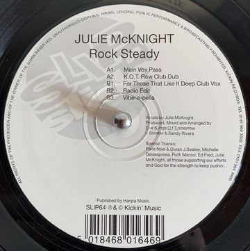 Julie McKnight - Rock Steady Vinyl Vinly Record