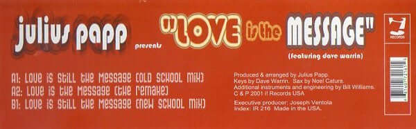 Julius Papp Featuring Dave Warrin - Love Is The Message