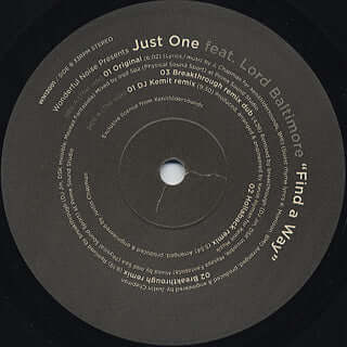 Just One Feat. Lord Baltimore ‎ - Find A Way Vinyl