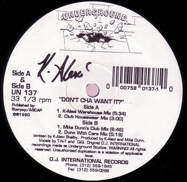 K - Alexi - Don't Cha Want It ? Vinyl