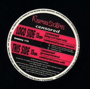 Kamasutra - Censored Vinyl Vinly Record