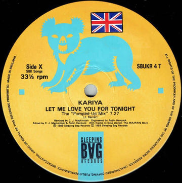 Kariya - Let Me Love You For Tonight Vinyl Vinly Record