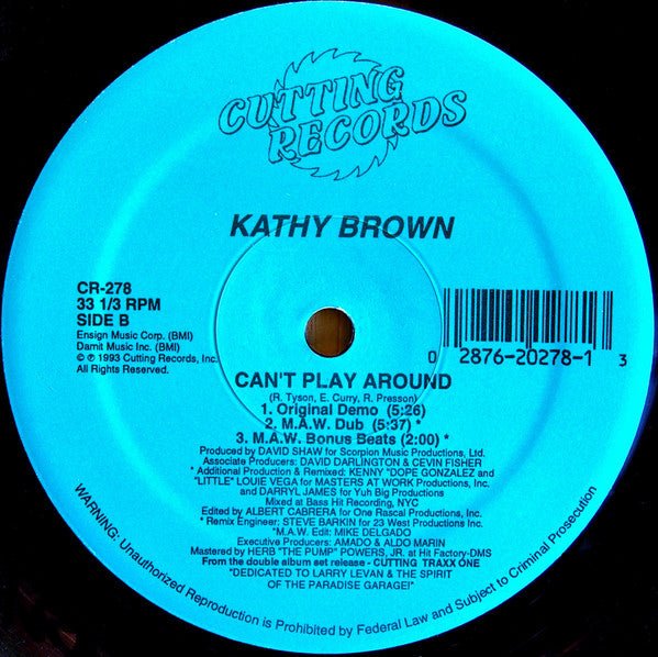 Kathy Brown - Can't Play Around Vinyl