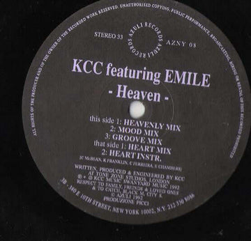 KCC Featuring Emile* - Heaven Vinyl Vinly Record