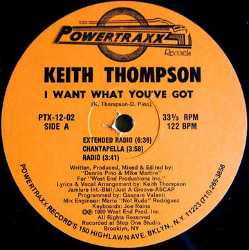 Keith Thompson - I Want What You've Got Vinyl Vinly Record