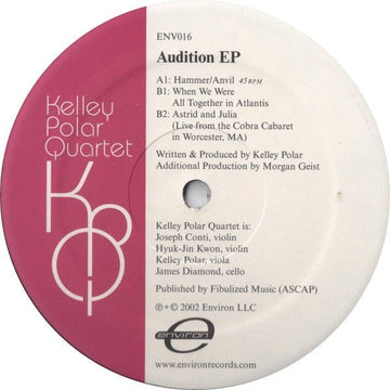 Kelley Polar Quartet - Audition EP Vinyl Vinly Record