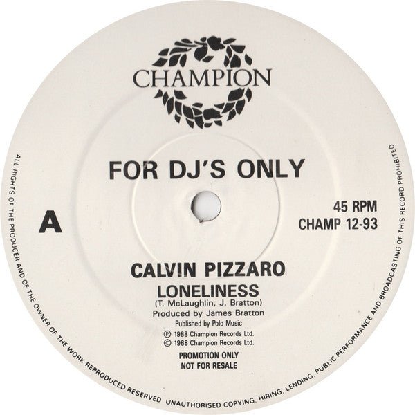 Kelvin Pizarro - Loneliness Vinyl