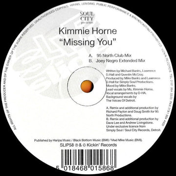 Kimmie Horne - Missing You Vinyl Vinly Record