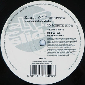 Kings Of Tomorrow Featuring Michelle Weeks - 10 Minute High Vinyl Vinly Record