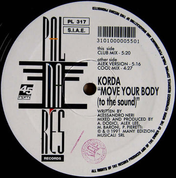 Korda - Move Your Body (To The Sound) Vinyl Vinly Record