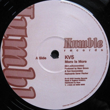 KV5 / Brownman Greenman - More Is More / John Crow Flies East Vinyl Vinly Record