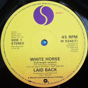 Laid Back - White Horse / So Wie So Vinyl Vinly Record