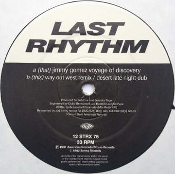 Last Rhythm - Last Rhythm (The 1996 Remixes) Vinyl Vinly Record