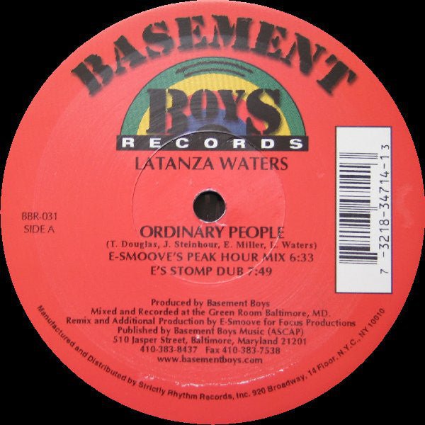 Latanza Waters - Ordinary People Vinyl