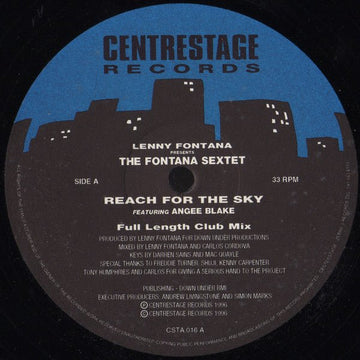 Lenny Fontana Presents The Fontana Sextet Featuring Angee Blake - Reach For The Sky Vinyl Vinly Record