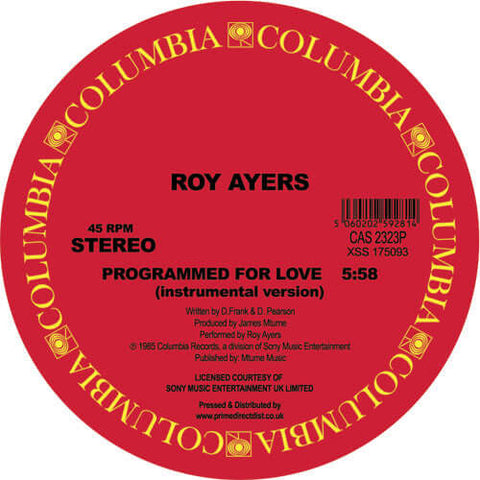 Roy Ayers - Programmed for Love - Artists Roy Ayers Genre Soul, Reissue Release Date 1 Jan 2017 Cat No. CAS2323P Format 12" Vinyl - Columbia - Columbia - Columbia - Columbia - Vinyl Record