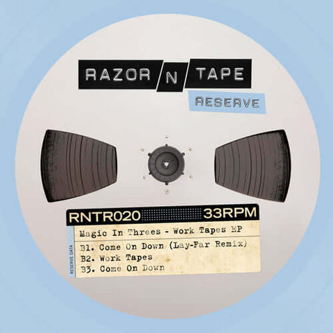 Magic In Threes - Work Tapes EP - Artists Magic In Threes Genre Disco, Nu-Disco, House, Funk, Soul Release Date 1 Jan 2018 Cat No. RNTR020 Format 12" Blue Vinyl - Razor-N-Tape Reserve - Razor-N-Tape Reserve - Razor-N-Tape Reserve - Razor-N-Tape Reserve - Vinyl Record