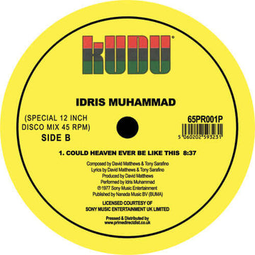 Idris Muhammad - Could Heaven Ever Be Like This (Late Nite Tuff Guy Remix) - Artists Idris Muhammad Genre Disco, Remix Release Date 1 Jan 2019 Cat No. 65PR001P Format 12