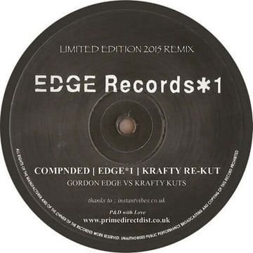 Gordon Edge - Compnded [EDGE*1] - Artists Gordon Edge Genre Breakbeat, House Release Date 1 Jan 1999 Cat No. EDGE01 Format 12