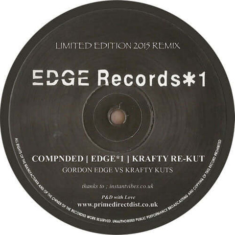Gordon Edge - Compnded [EDGE*1] - Artists Gordon Edge Genre Breakbeat, House Release Date 1 Jan 1999 Cat No. EDGE01 Format 12" Vinyl - Edge Records Ltd - Edge Records Ltd - Edge Records Ltd - Edge Records Ltd - Vinyl Record