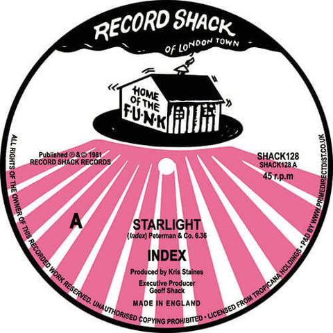 Index - Starlight - Artists Index Genre Brit-Funk, Reissue Release Date 1 Jan 2020 Cat No. SHACK128 Format 12" Vinyl - Record Shack - Record Shack - Record Shack - Record Shack - Vinyl Record