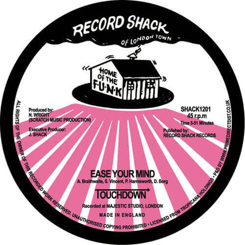 Touchdown - Ease Your Mind - Artists Touchdown Genre Brit-Funk, Reissue Release Date 1 Jan 2020 Cat No. SHACK1201 Format 12" Vinyl - Record Shack - Record Shack - Record Shack - Record Shack - Vinyl Record