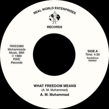 A.M. Muhammad - What Freedom Means / Tenderly - Artists A.M. Muhammad Genre Disco, Funk Release Date 1 Jan 2019 Cat No. RSR007 Format 7