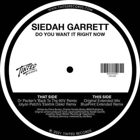 Siedah Garrett - Do You Want It Right Now - Artists Siedah Garrett Genre Synth-pop, Disco, House, Nu-Disco Release Date 1 Jan 2021 Cat No. TINTV001 Format 12" Vinyl - Tinted Records - Tinted Records - Tinted Records - Tinted Records - Vinyl Record
