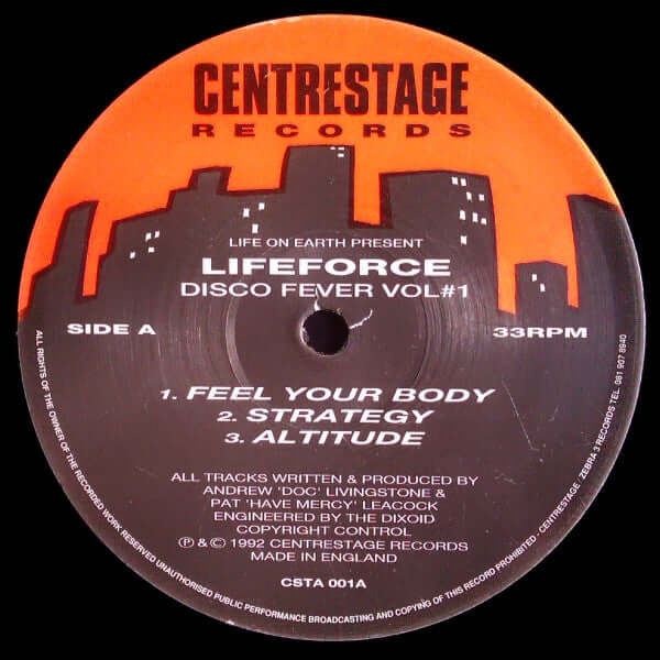 Life On Earth Present Lifeforce - Disco Fever Vol1 Vinyl