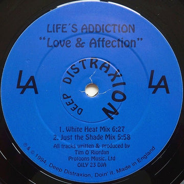 Life's Addiction - Love & Affection Vinyl Vinly Record
