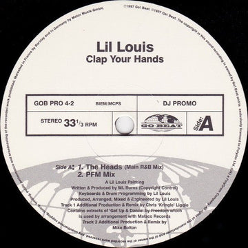 Lil Louis - Clap Your Hands Vinyl Vinly Record