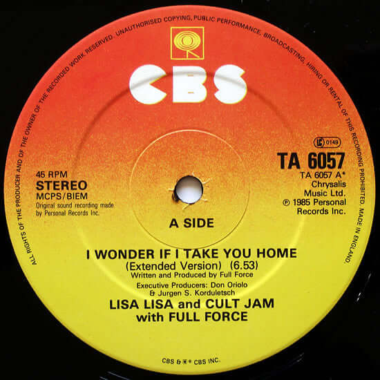 Lisa Lisa & Cult Jam With Full Force - I Wonder If I Take You Home Vinyl