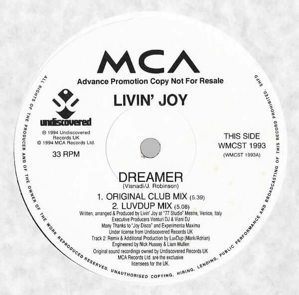 Livin Joy - Dreamer Vinyl