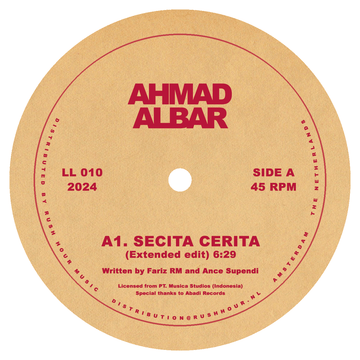 Ahmad Albar - Secita Serita - Artists Ahmad Albar Style Disco Release Date 17 May 2024 Cat No. LL 010 Format 12