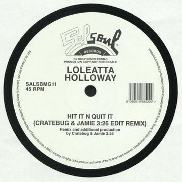 Loleatta Holloway - Hit It N Quit It (Cratebug & Jamie 3:26 Edit Remix) Vinyl Vinly Record