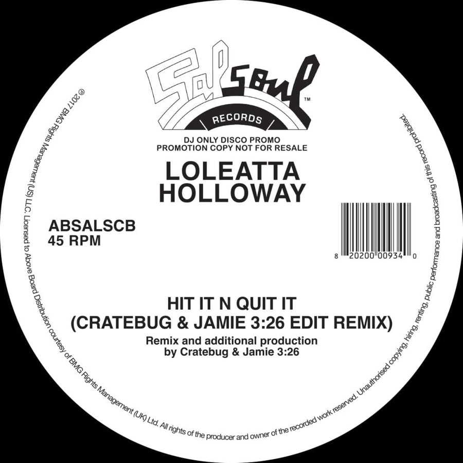 Loleatta Holloway - Hit It N Quit It (Jamie 3:26 &amp; Cratebug Edit)