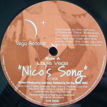 Louie Vega - Nico's Song / Africa / Brasil Vinyl Vinly Record