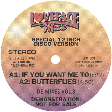Loveface - De - mixes: Vol 8 Vinyl Vinly Record