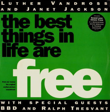 Luther Vandross & Janet Jackson With Special Guests BBD & Ralph Tresvant - The Best Things In Life Are Free Vinyl Vinly Record