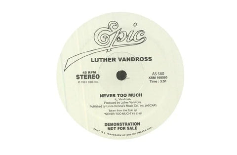 Luther Vandross - Never Too Much / Don't You Know That? Vinyl - Vinyl Record