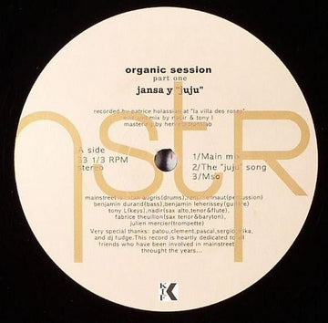 Mainstreet - The Organic Session Part One Vinyl Vinly Record