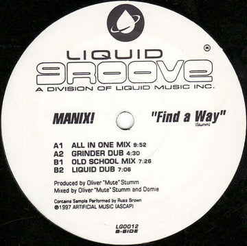 Manix! - Find A Way Vinyl Vinly Record