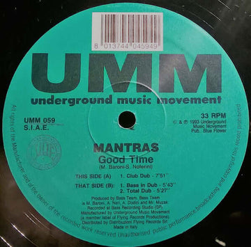 Mantras - Good Time Vinyl Vinly Record