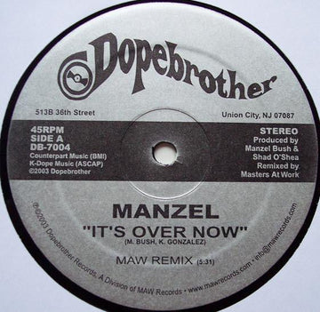 Manzel - It's Over Now Vinyl Vinly Record