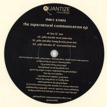 Marc Evans - The Supernatural Communication EP Vinyl Vinly Record