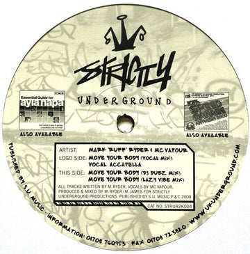 Mark 'Ruff' Ryder & MC Vapour - Move Your Body Vinyl Vinly Record