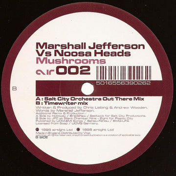 Marshall Jefferson Vs Noosa Heads - Mushrooms Vinyl Vinly Record