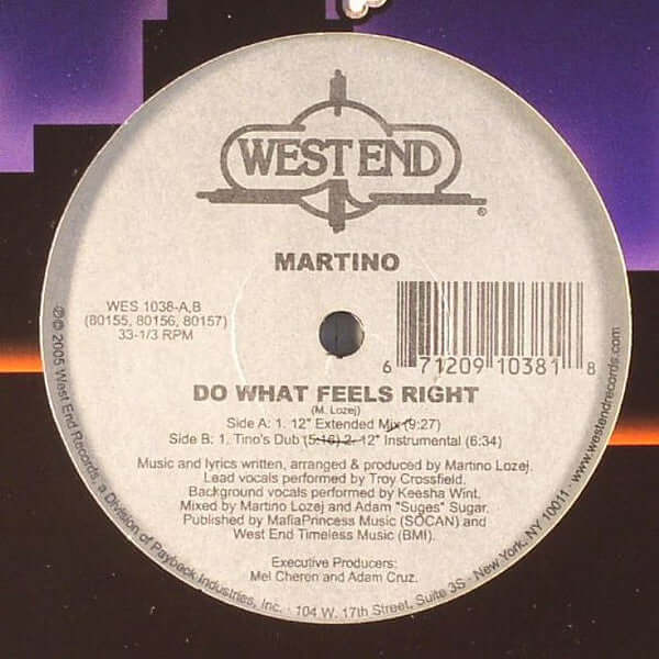 Martino - Do What Feels Right Vinyl