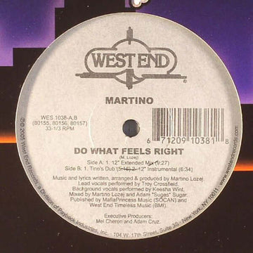 Martino - Do What Feels Right Vinyl Vinly Record